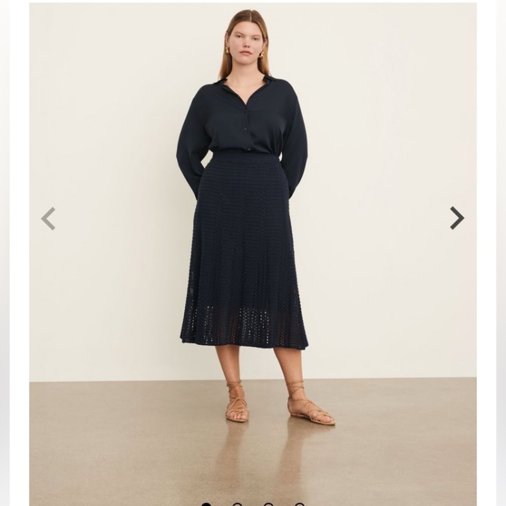 Vince navy crochet skirt NWT